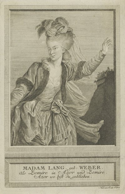 Aloisia Lange, syntynyt Weber 1760-1839 nimellä Zemire, 1784. tekijältä Johann Esaias Nilson