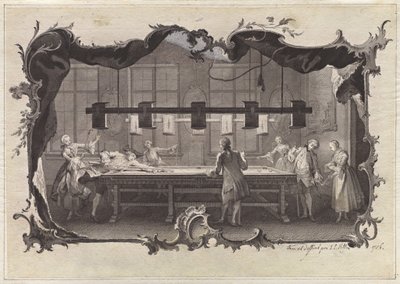 Hyvät naiset ja herrat pelaamassa biljardia tekijältä Johann Esaias Nilson