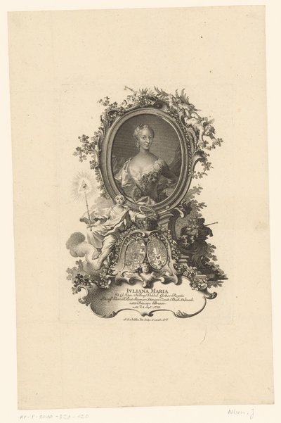 Muotokuva Juliana Maria Schleswig Hollsteynista tekijältä Johann Esaias Nilson