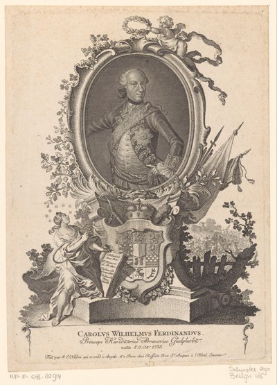Karel Willem Ferdinandin muotokuva Brunswick-Wolfenbüttelistä tekijältä Johann Esaias Nilson