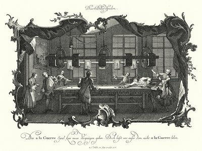 Biljardipeli (kaiverrus) tekijältä Johann Esaias Nilson