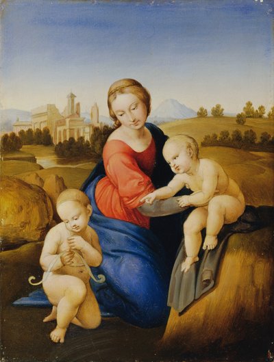 Madonna lapsen kanssa ja Johannesknaben tekijältä Johann Evangelist Scheffer von Leonhardshoff