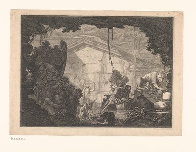 Arkkitehtuuri Capriccio hahmoilla tekijältä Johann Ferdinand Hetzendorff von Hohenberg