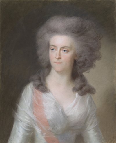 Preussin Wilhelmina, Oranssin prinsessa, 1785-95 (pastelli pergamentille) tekijältä Johann Friedrich August Tischbein