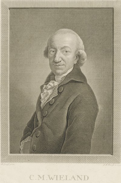 Runoilijan ja kirjailijan Christoph Martin Wielandin muotokuva 1733-1813, 1797. tekijältä Johann Friedrich Bause