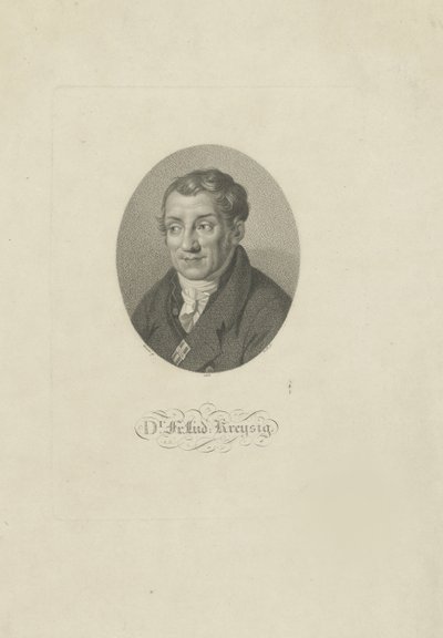 Friedrich Ludwig Kreysigin muotokuva 1770-1839, 1826. tekijältä Johann Friedrich Bolt