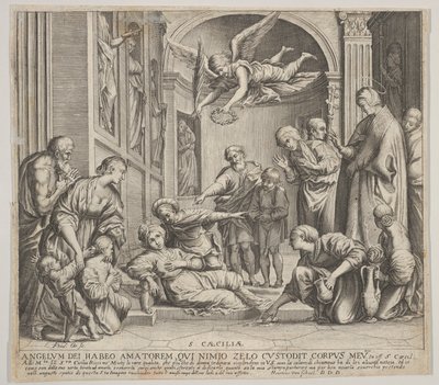 Pyhän Cecilian kuolema, n. 1640-60. tekijältä Johann Friedrich Greuter