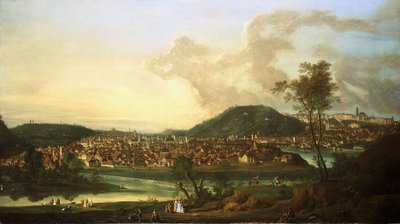 Näkymä Prahaan idästä, tekijältä Johann Friedrich Meyer
