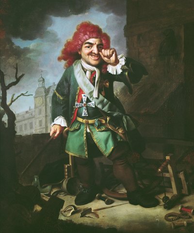 Muotokuva Clemens Perkeosta, hölmöstä Heidelbergin tuomioistuimessa tekijältä Johann Georg Dathan