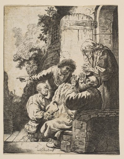 Joosefin takki tuotu Jaakobille, n. 1633. tekijältä Johann Georg Hertel