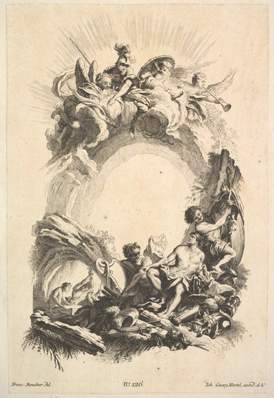 Vulcanin pajat, Book of Cartouches, 1700-luvun puoliväli. tekijältä Johann Georg Hertel