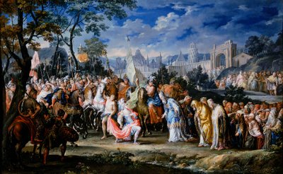 "Aleksanteri Suuren tulo Babyloniin", 331 eKr., 1700-luku tekijältä Johann Georg Platzer