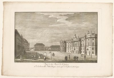 Näkymä Bebelplatzille Berliinissä Alte Bibliothekin ja Vanhan palatsin sekä Sint-Hedwigskathedraalin kanssa Näkymä Place de l