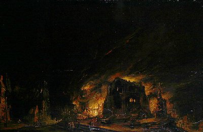 Tuli, n. 1760 (öljy puulle) tekijältä Johann Georg Trautmann