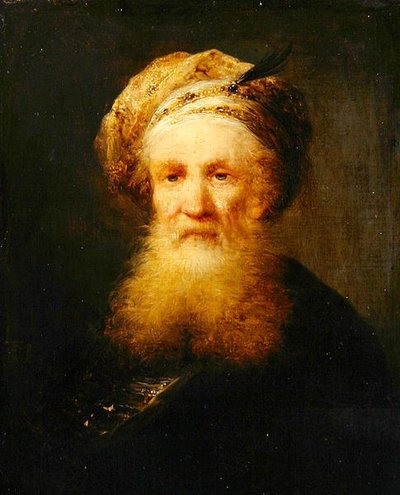 Itämaisen miehen pää, n. 1759-62 (öljy puulle) tekijältä Johann Georg Trautmann