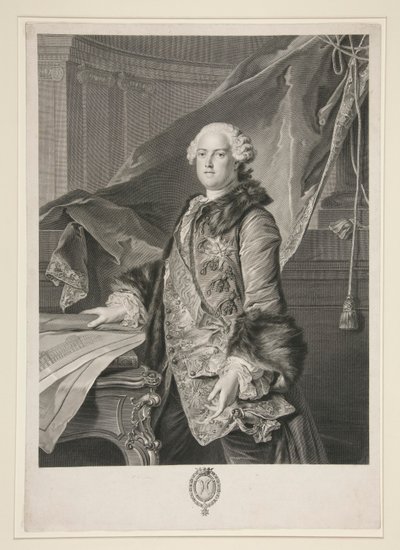Abel Francois Poisson de Vandi?resin muotokuva, Marquis of Marigny (1727-1781) tekijältä Johann Georg Wille