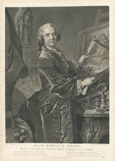Jean Baptiste Masse tekijältä Johann Georg Wille after Louis Tocqué