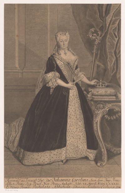 Anhalt-Dessaun Johanna Charlotten muotokuva tekijältä Johann Georg Wolffgang