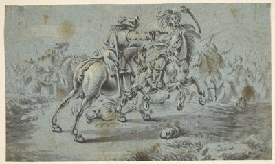 Ratsastustaistelukohta turkkilaisten kanssa? tekijältä Johann Georg von Bemmel