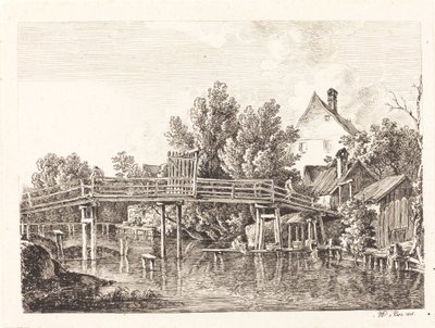 Pieni Isar-kävelysilta, 1806. tekijältä Johann Georg von Dillis