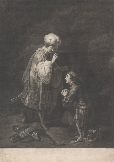 Absalomin alistuminen isälleen kuningas Daavidille tekijältä Johann Gottfried Haid