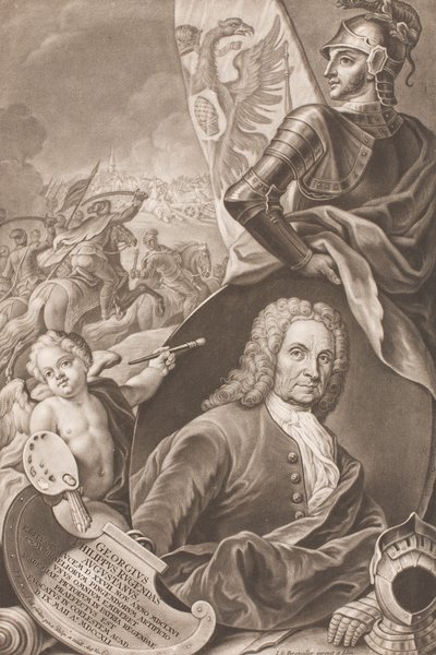 Georg Philipp Rugendasin muotokuva 1666-1742, n. 1745. tekijältä Johann Gottfried Haid