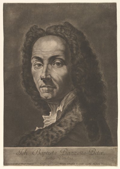Giovanni Battista Piazzettan muotokuva, 1700-luvun alku. tekijältä Johann Gottfried Haid
