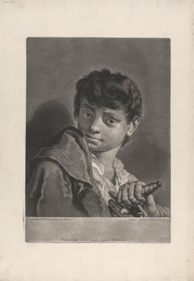 Pojan muotokuva miekalla tekijältä Johann Gottfried Haid