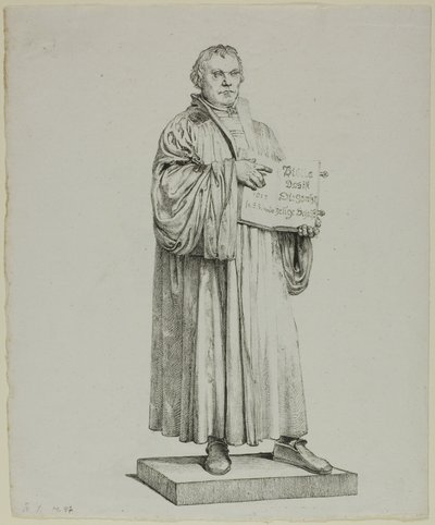 Lutherin patsas Wittenbergissä tekijältä Johann Gottfried Schadow