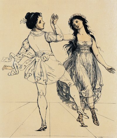 Tanssipari Maria ja Salvatore Viganò, n. 1797 tekijältä Johann Gottfried Schadow