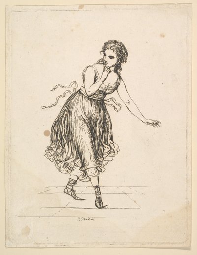 Woman Alone, sarjasta The Dancing Pair Vigano.n.d. tekijältä Johann Gottfried Schadow