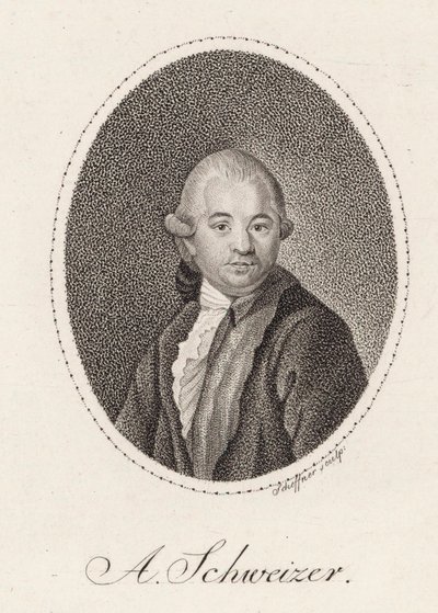 Säveltäjä Anton Schweitzerin muotokuva 1735-1787, 1785. tekijältä Johann Gottfried Scheffner