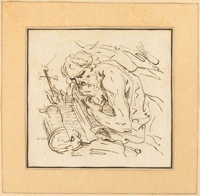Pyhä Jerome tekijältä Johann Gottlieb Prestel after Domenichino