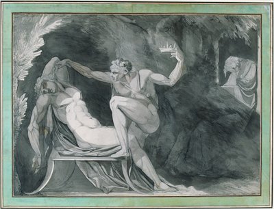 Tanskan kuningas joutuu veljensä myrkyttämäksi nukkuessaan tekijältä Johann Heinrich Füssli