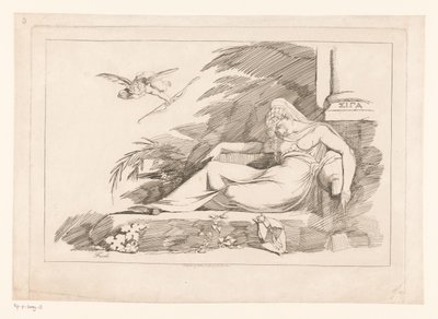 Nukkuva nainen Cupidon kanssa tekijältä Johann Heinrich Füssli