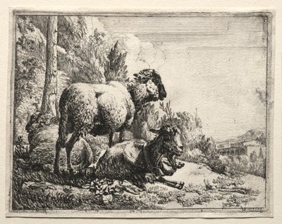 Vuohi kellon kanssa, 1665. tekijältä Johann Heinrich Roos