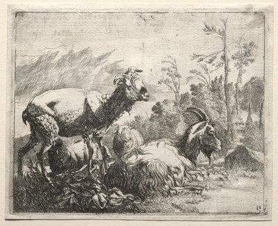 Vuohet, 1665. tekijältä Johann Heinrich Roos