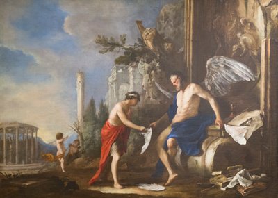 Ajan allegoria, Chronos ja Eros tekijältä Johann Heinrich Schonfeldt