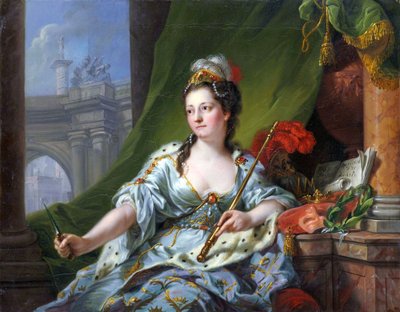 Muse Melpomene (yhdeksän muusaa, 1771) tekijältä Johann Heinrich Tischbein