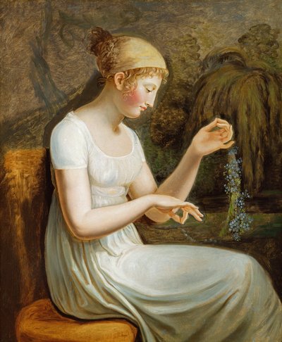 Tyttö kukkien kanssa tekijältä Johann Heinrich Wilhelm Tischbein