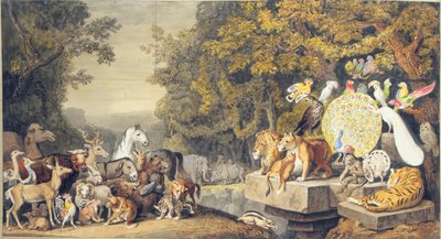 The Court of the Animals, esimerkki Goethen "Reineke Fuchs" -kappaleesta IV. tekijältä Johann Heinrich Wilhelm Tischbein