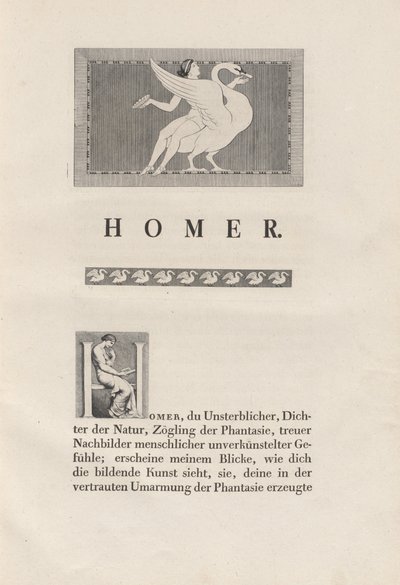 Homeros piirretty antiikista tekijältä Johann Heinrich Wilhelm Tischbein for authors Homer and Christian Gottlob Heyne