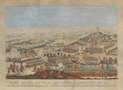 Tapaus Venäjän ja ottomaanien armeijoiden välillä Galatissa 20. huhtikuuta 1789 1789. tekijältä Johann Hieronymus Loeschenkohl