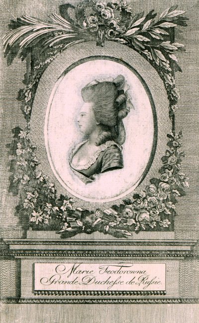 Suurherttuatar Maria Feodorovna Sofia Dorothea Württembergiläinen muotokuva 1759-1828, 1781 tekijältä Johann Hieronymus Loeschenkohl