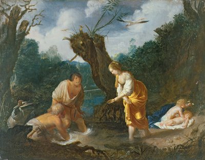 Latona muuttaa talonpojat sammakoksi, n. 1644 (öljy kuparilla) tekijältä Johann Hulsman