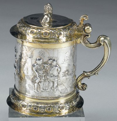 Tankard, Danzig, n. 1680 (kullattua hopeaa) (katso myös 469712) tekijältä Johann II Rohde