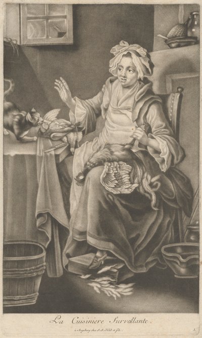 Valvoja kokki tekijältä Johann Jacobus Haid