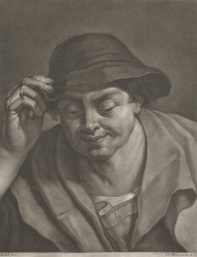 Mies päällään hattu tekijältä Johann Jacobus Haid