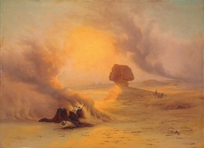 Sinum-tuuleen jäänyt karavaani lähellä Gizaa tekijältä Johann Jakob Frey