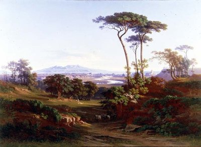Näkymä Roomaan (öljy kankaalle) tekijältä Johann Jakob Frey